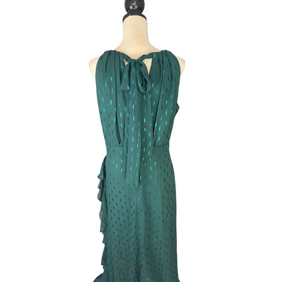 Betsy & Adam Clip-Dot Tiered Ruffled formal Gown in Green size 14 NWT Elegant - Picture 3 of 13
